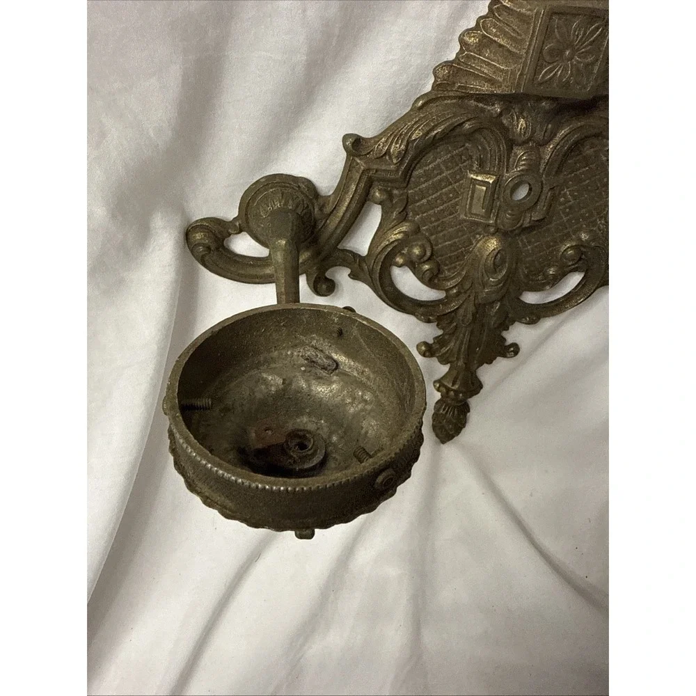 Antique 19th Century Neoclassical Ornate Bronze Double Arm Light Candle Sconce